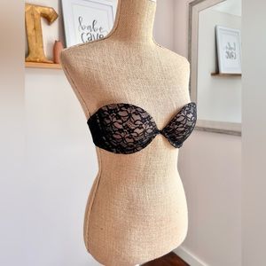 Black & Nude Lace Strapless Bra